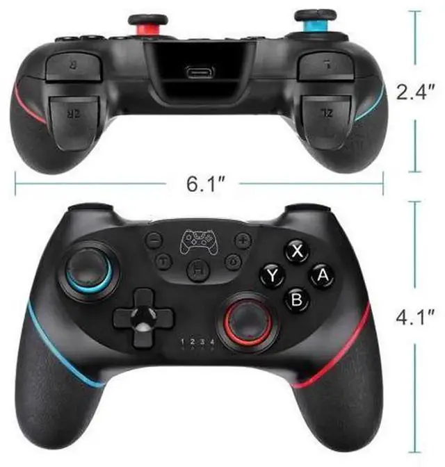 Alt view image 6 of 6 - Wireless Bluetooth Game Controller with 6-Axis Gyro & Dual Motor Vibration, Ergonomic Wireless Gamepad Compatible with Nintendo Switch/Switch Lite/Switch OLED, Rechargeable Switch Gaming Accessory wit