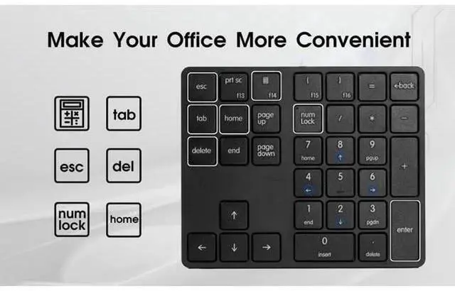 Alt view image 2 of 5 - Levieny 34 Keys Wired USB Numeric Keypad, Magicforce Portable 10 Key Number Pad with Full Accounting Layout, Plug and Play External Digital Keypad for Laptop, Notebook, Surface Pro, Desktop PC, Black