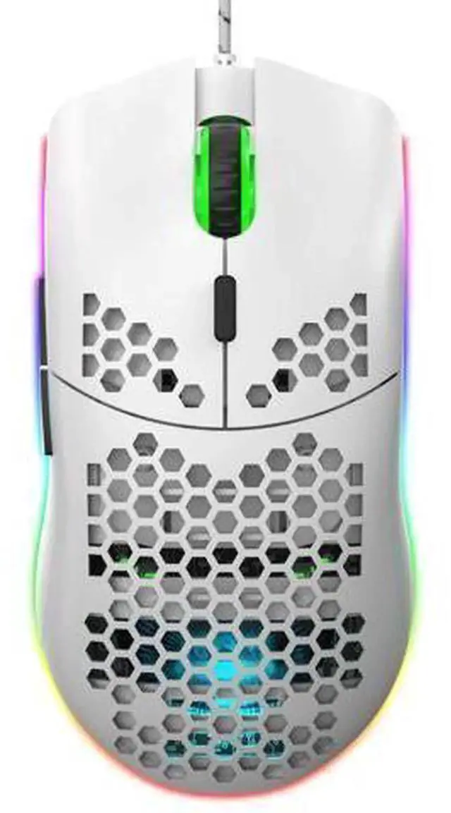 Main image of Lightweight Hollow Shell Wired Gaming Mouse with RGB Backlit Lighting, High Precision Illuminated Computer Gaming Mice, Ergonomic USB Wired Game Mouse Compatible with Laptops, Desktops for PC Gaming &