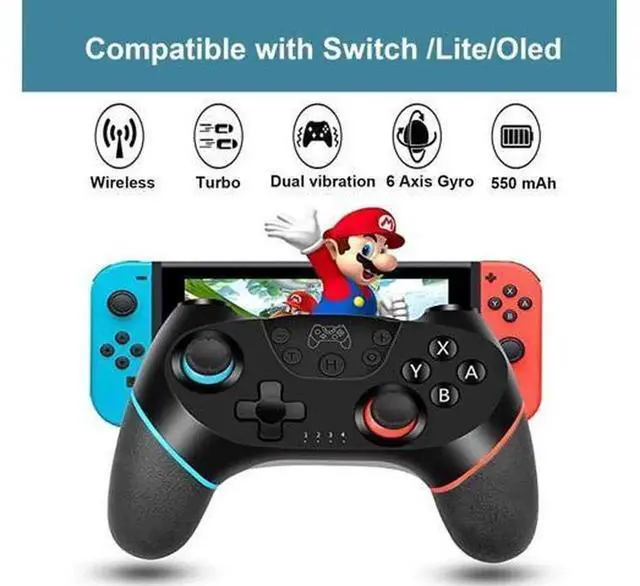 Alt view image 2 of 6 - Sefitopher Wireless Bluetooth Pro Game Controller Compatible with Nintendo Switch/Switch Lite/Switch OLED & PC, Wireless Switch Gamepad Joypad with 6-Axis Gyro, Turbo Function, Dual Vibration, Comes