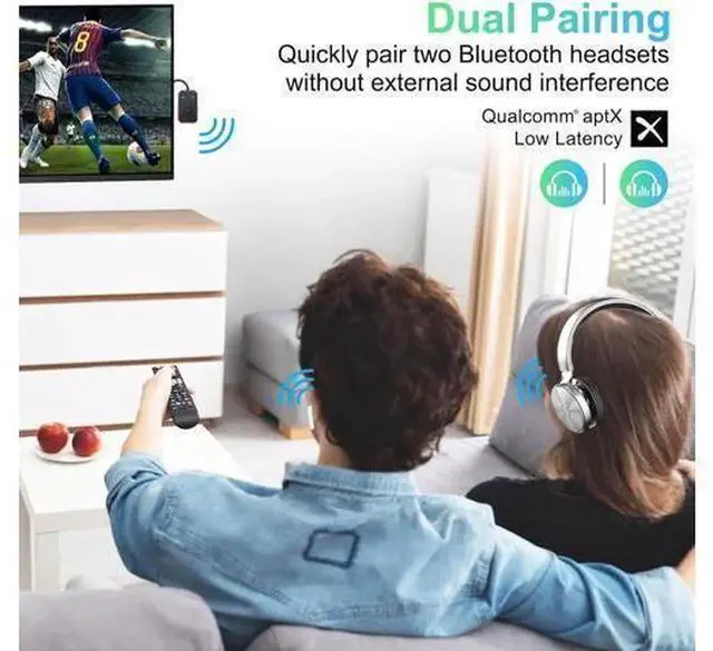 Alt view image 4 of 6 - 2024 Upgraded Pro Aircraft Bluetooth 5.4 Audio Transmitter with Metal Frame, aptX Low Latency Wireless Adapter, Simultaneously Connect 2 Headphones/AirPods, Portable Bluetooth Transmitter for In-Fligh