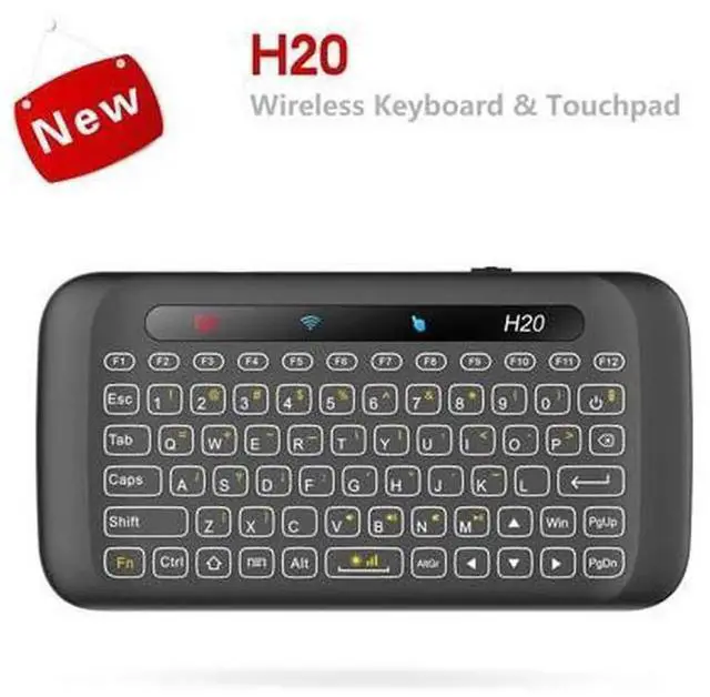 Alt view image 3 of 5 - H20 Mini Wireless Backlit Keyboard with Touchpad & Air Mouse, IR Learning Remote Control Combo, Portable 2.4G Wireless Keyboard for Android TV Box, Smart TV, Windows PC, Multimedia Wireless Air Remote