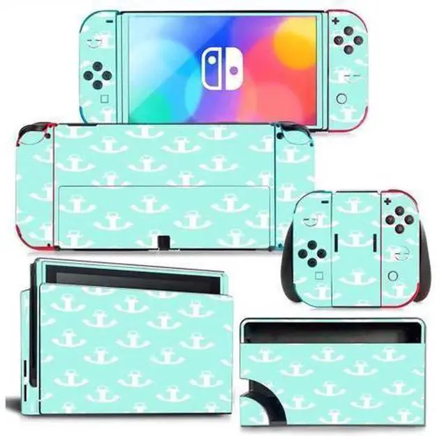 Main image of Christmas Candy Color Full Vinyl Skin Decal Wrap for Nintendo Switch NS Console, Joy-Con Controllers & Charging Dock, Decorative Protective Film Pattern 1216