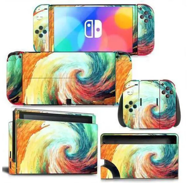 Main image of Custom Printed Full Vinyl Skin Decal Protective Film for Nintendo Switch NS Console, Joy-Con Controllers & Charging Dock, Decor Wrap Pattern 1234
