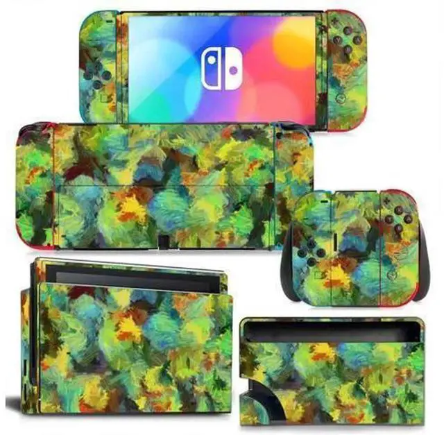 Main image of HD Printed Full Vinyl Skin Decal Protective Film for Nintendo Switch NS Console, Joy-Cons & Charging Dock, Decor Wrap Pattern 1234