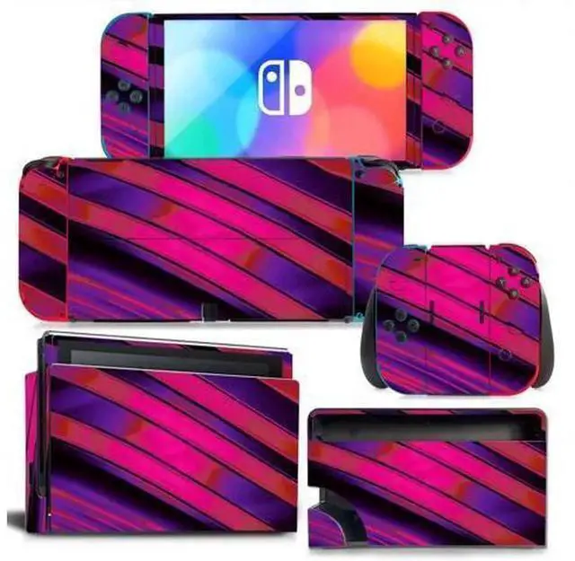 Main image of Christmas Candy Color Full Vinyl Skin Decal Wrap for Nintendo Switch NS Console, Joy-Con Controllers & Charging Dock, Decorative Protective Film Pattern 1214