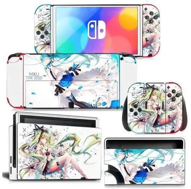 Main image of Japanese Girl Cartoon Full Vinyl Skin Decal Protective Film for Nintendo Switch NS Console, Joy-Con Controllers & Charging Dock, Decor Sticker Pattern 1437