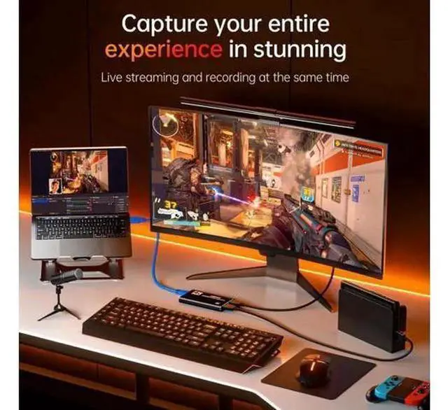 Alt view image 7 of 7 - USB 3.0 HDMI Video Audio Capture Card, 1080P 60FPS Full HD Game Capture Device for Live Streaming, Compatible with Camera, Xbox, PS4, PS5, Switch and PC