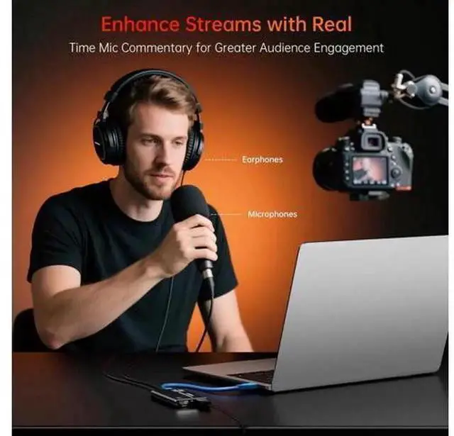 Alt view image 4 of 7 - USB 3.0 HDMI Video Audio Capture Card, 1080P 60FPS Full HD Game Capture Device for Live Streaming, Compatible with Camera, Xbox, PS4, PS5, Switch and PC