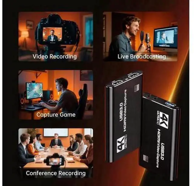 Alt view image 6 of 7 - USB 3.0 HDMI Video Audio Capture Card, 1080P 60FPS Full HD Game Capture Device for Live Streaming, Compatible with Camera, Xbox, PS4, PS5, Switch and PC