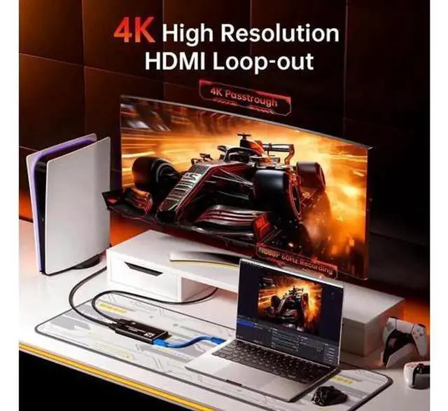 Alt view image 5 of 7 - USB 3.0 HDMI Video Audio Capture Card, 1080P 60FPS Full HD Game Capture Device for Live Streaming, Compatible with Camera, Xbox, PS4, PS5, Switch and PC