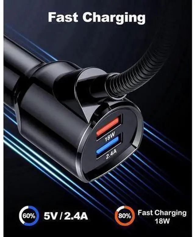 Alt view image 2 of 7 - Upgraded Bluetooth FM Transmitter Car Radio Adapter, 1.8" Color Display Car FM Bluetooth Receiver with Hands-Free Call, 18W Fast Charge & 2.4A Dual USB Ports, Support TF Card MP3 Music Playback