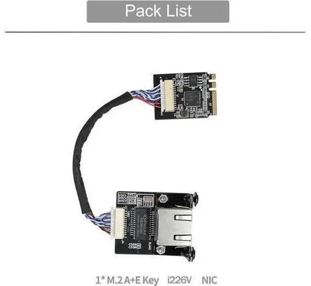 Alt view image 2 of 7 - M.2 A+E Key 2.5G Gigabit Ethernet Network Card with Intel i226-V Chip, 2500Mbps Multi-Gigabit RJ45 LAN Server NIC, 15CM Cable M.2 2230 Ethernet Module Support 10/100/1000/2500Mbps