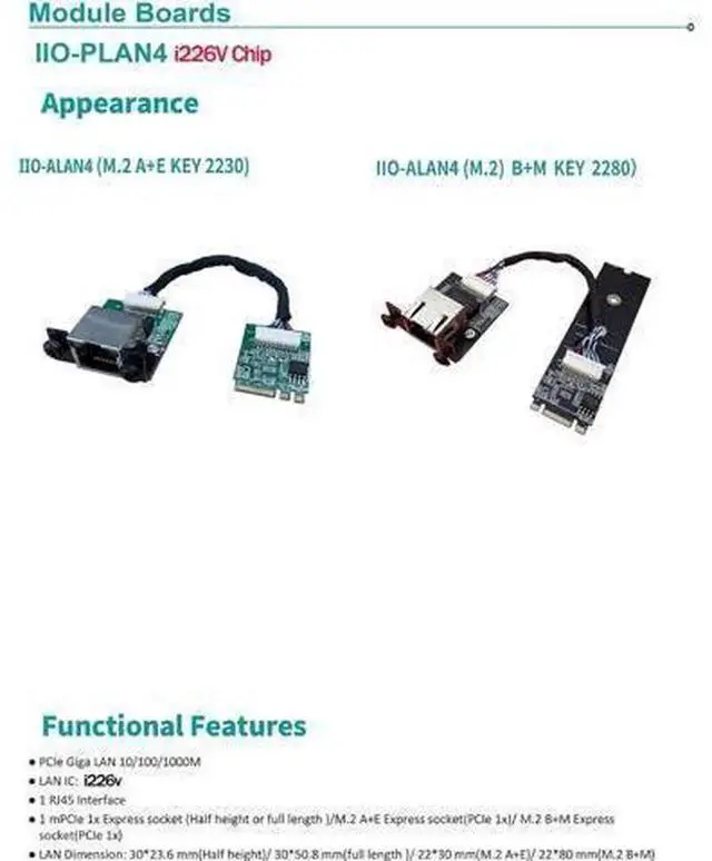 Alt view image 7 of 7 - M.2 A+E Key 2.5G Gigabit Ethernet Network Card with Intel i226-V Chip, 2500Mbps Multi-Gigabit RJ45 LAN Server NIC, 15CM Cable M.2 2230 Ethernet Module Support 10/100/1000/2500Mbps