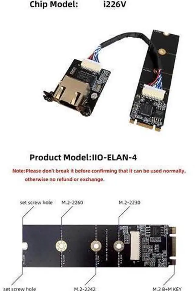 Alt view image 5 of 7 - M.2 A+E Key 2.5G Gigabit Ethernet Network Card with Intel i226-V Chip, 2500Mbps Multi-Gigabit RJ45 LAN Server NIC, 15CM Cable M.2 2230 Ethernet Module Support 10/100/1000/2500Mbps