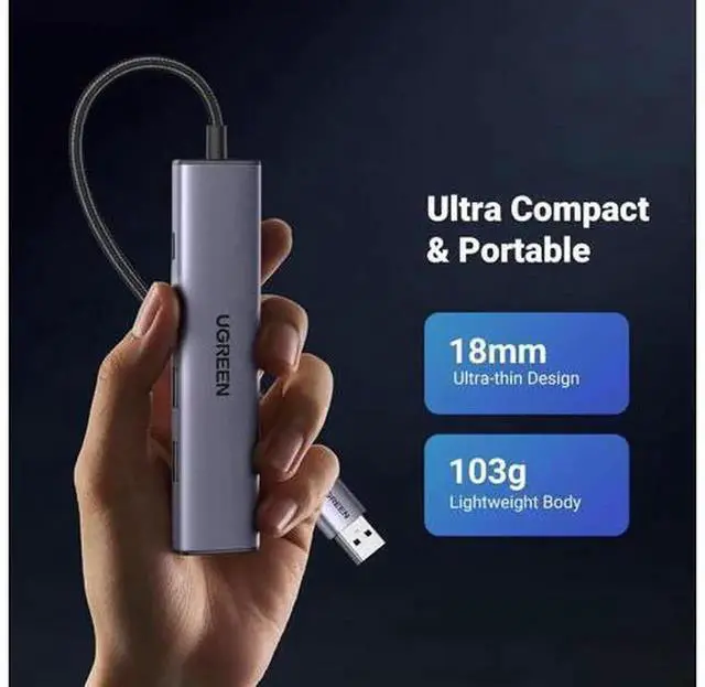 Alt view image 5 of 7 - 5 in 1 USB C Multiport Adapter, Gigabit RJ45 Ethernet Hub with 3 USB 3.0 Data Ports & USB-C PD Charging Port, Plug and Play USB to LAN Network Converter Compatible with MacBook, XPS, Windows 10/11 Lap