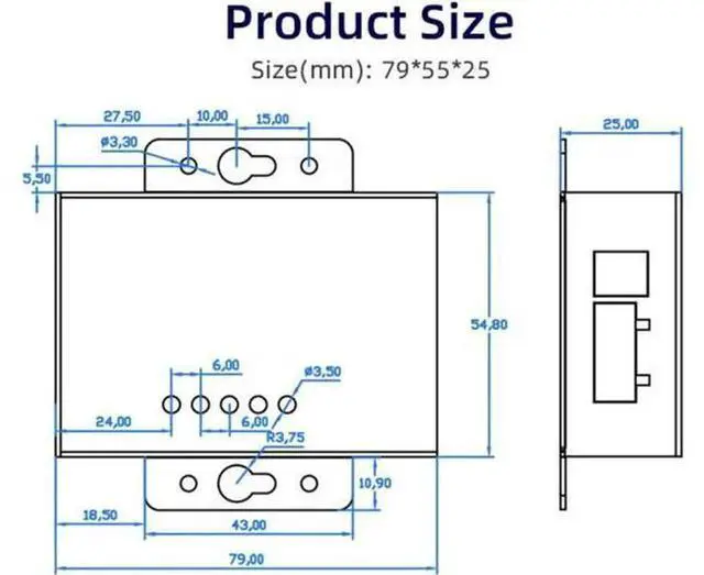 Alt view image 2 of 7 - HF HF5111S RS485 Serial to Ethernet Converter, Industrial Serial Server DTU, Supports Modbus RTU to Modbus TCP and MQTT, Built-in FreeRTOS System, 10/100M RJ45 Serial Transmission Gateway for PLC, Sen