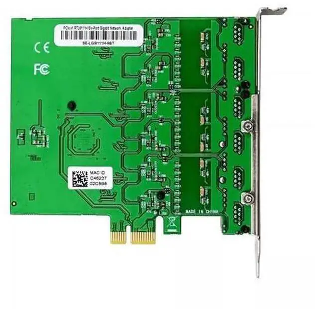 Alt view image 2 of 4 - PCIe X1 Gigabit Ethernet Network Card, Realtek RTL8111H Chip, 6-Port Copper RJ45 LAN Adapter for Server Desktop PC, 10/100/1000Mbps Auto-Negotiation PCI Express Gigabit Expansion Card, Alternative 4-P