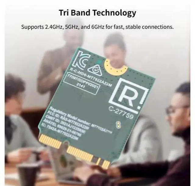 Alt view image 2 of 5 - RZ616 MT7922A22M M.2 WiFi 6E Wireless Network Card Module, 5374Mbps Tri-Band WiFi Adapter with Bluetooth 5.2, M.2 NGFF WiFi Card for Desktop PC, Plug and Play, Compatible with Linux System, Easy to In