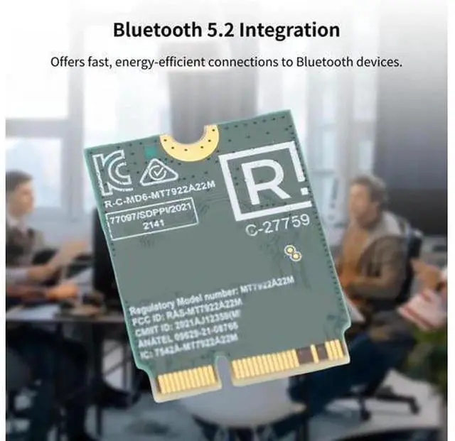 Alt view image 3 of 5 - RZ616 MT7922A22M M.2 WiFi 6E Wireless Network Card Module, 5374Mbps Tri-Band WiFi Adapter with Bluetooth 5.2, M.2 NGFF WiFi Card for Desktop PC, Plug and Play, Compatible with Linux System, Easy to In