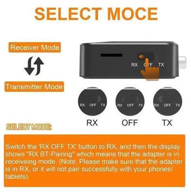 Alt view image 5 of 7 - Bluetooth 5.3 Transmitter Receiver 2-in-1 Audio Adapter with Digital Display, RCA & 3.5mm AUX Ports, TF Card Playback, Wireless Audio Transmitter for TV PC Car Home Theater, Receiver for Headphones Sp