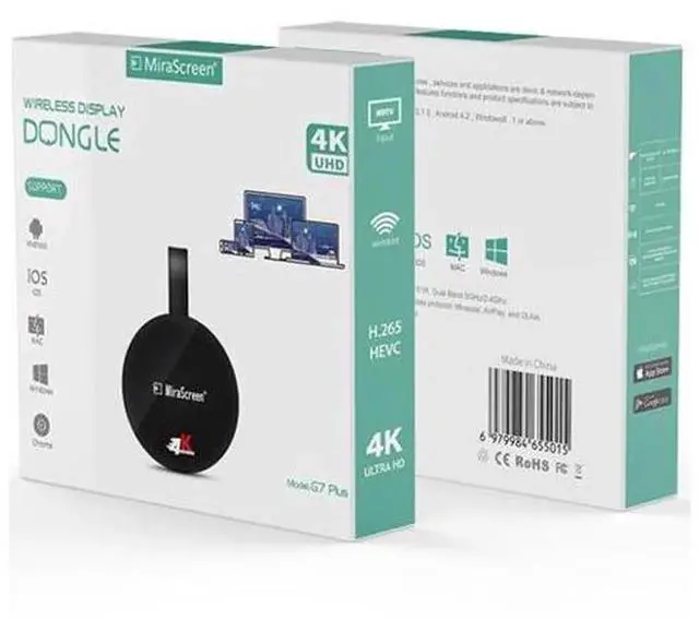 Alt view image 4 of 5 - MiraScreen G7 PLUS Wireless Screen Casting Device, 4K UHD Dual-Band 5G WiFi Multi-Screen Sharing Dongle, AirPlay Miracast DLNA Wireless Display Adapter for Phone Tablet PC to TV Projector Home Theater