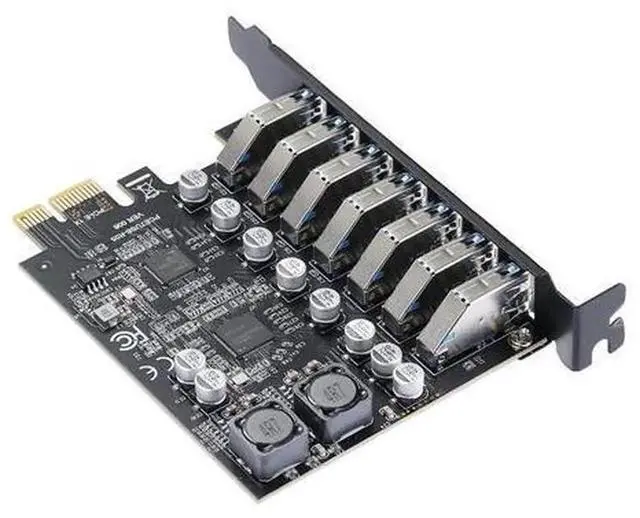 Alt view image 5 of 5 - 7-Port USB 3.2 Gen1 5Gbps PCIe Expansion Card, Built-in RENESAS Third-Generation D720201 Main Control Chip, Internal USB Hub Adapter for Desktop PC, Plug and Play High-Speed Peripheral Expansion Board