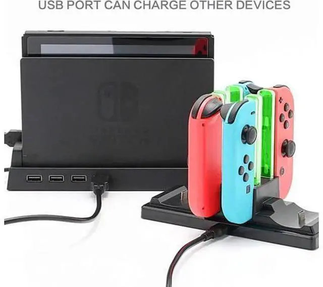 Alt view image 4 of 7 - 2019 Multi-Port Hub Dock Compatible with Nintendo Switch, Portable Switch USB Hub Adapter with 4 Ports for Pro Controllers, Keyboard, Joy-Con Dock, Switch Controllers & Mobile Phones