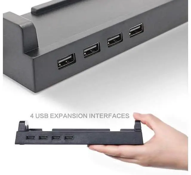 Alt view image 5 of 7 - 2019 Multi-Port Hub Dock Compatible with Nintendo Switch, Portable Switch USB Hub Adapter with 4 Ports for Pro Controllers, Keyboard, Joy-Con Dock, Switch Controllers & Mobile Phones