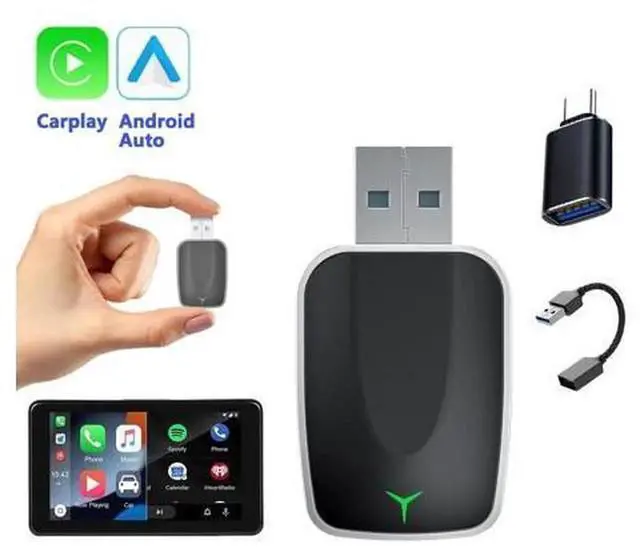 Alt view image 5 of 5 - 3-in-1 Wireless CarPlay & Android Auto Adapter, Convert Wired to Wireless CarPlay Dongle Mini Type-C Plug and Play for iPhone Android Phones, Low Latency Stable Connection