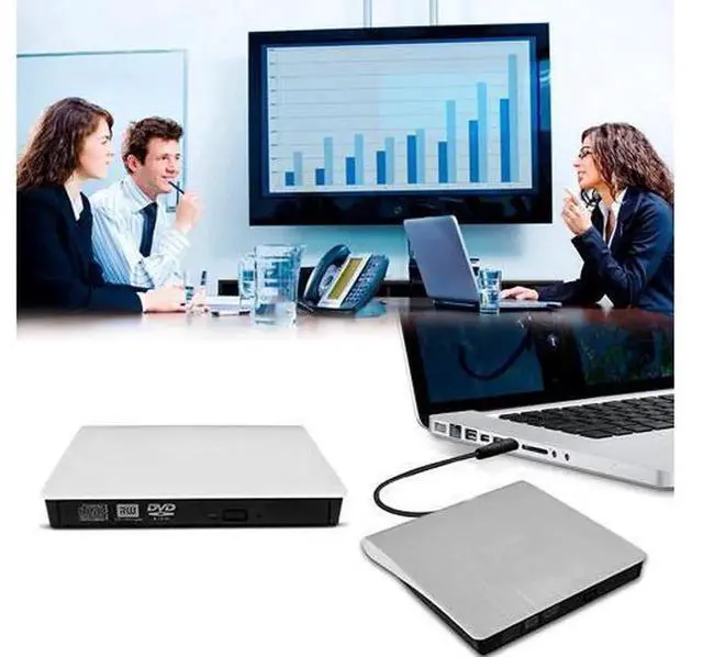 Alt view image 7 of 7 - External DVD Drive, USB 3.0 High Speed CD DVD RW Rewriter Burner Reader Compatible with Laptops, Desktops & Notebooks