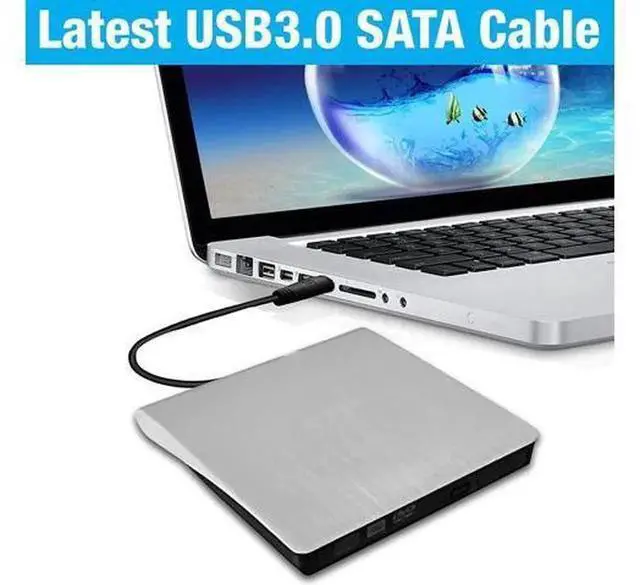 Alt view image 5 of 7 - External DVD Drive, USB 3.0 High Speed CD DVD RW Rewriter Burner Reader Compatible with Laptops, Desktops & Notebooks