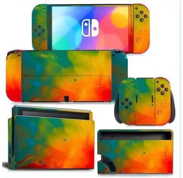 Main image of Full Printed Vinyl Skin Decal Kit Code 1234, Protective Film Sticker for Nintendo Switch Console, Joy-Con Controllers & Charging Dock