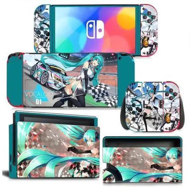 Main image of Japanese Girl Cartoon Full Vinyl Skin Decal Kit Code 1437, Protective Vinyl Sticker Film for Nintendo Switch Console, Joy-Con Controllers & Charging Dock