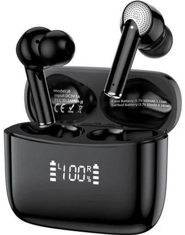 Main image of Wireless Bluetooth 5.3 In-Ear Headphones with LED Digital Power Display, IPX7 Waterproof Touch Control Earbuds, HiFi Stereo Sound Bluetooth Earphones for Sports Workout Daily Use