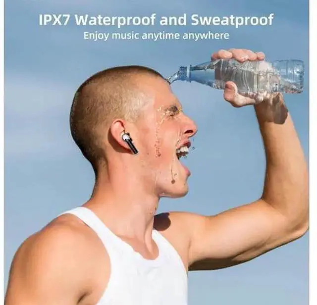 Alt view image 2 of 6 - Wireless Bluetooth 5.3 In-Ear Headphones with LED Digital Power Display, IPX7 Waterproof Touch Control Earbuds, HiFi Stereo Sound Bluetooth Earphones for Sports Workout Daily Use