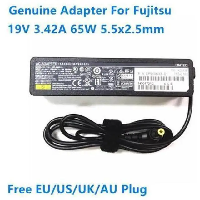 Main image of 65W 19V 3.42A Laptop AC Power Adapter Charger, Replacement for ADP-65MD B A13-065N2A PXW1934N, Compatible with Fujitsu Lifebook E753 U772 C44, 5.5*2.5mm DC Plug