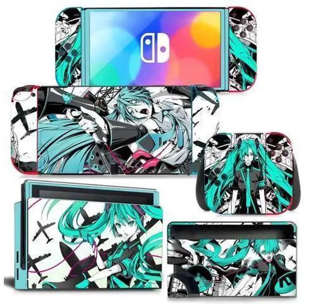 Main image of Cute Japanese Girl Cartoon Vinyl Skin Sticker Decal for Nintendo Switch NS Full Set, Console, Controller & Dock Protective Skin Film, Scratch Resistant Decorative Wrap Cover Model 1437
