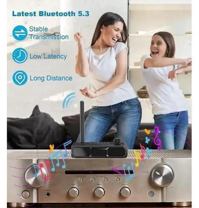 Alt view image 5 of 7 - Bluetooth 5.3 Audio Receiver, Low Latency HD Wireless Music Adapter for Wired Speakers & Home Stereo System, Digital Audio Converter Support Optical, RCA, AUX 3.5mm Jack, Lossless Sound for Home Audio