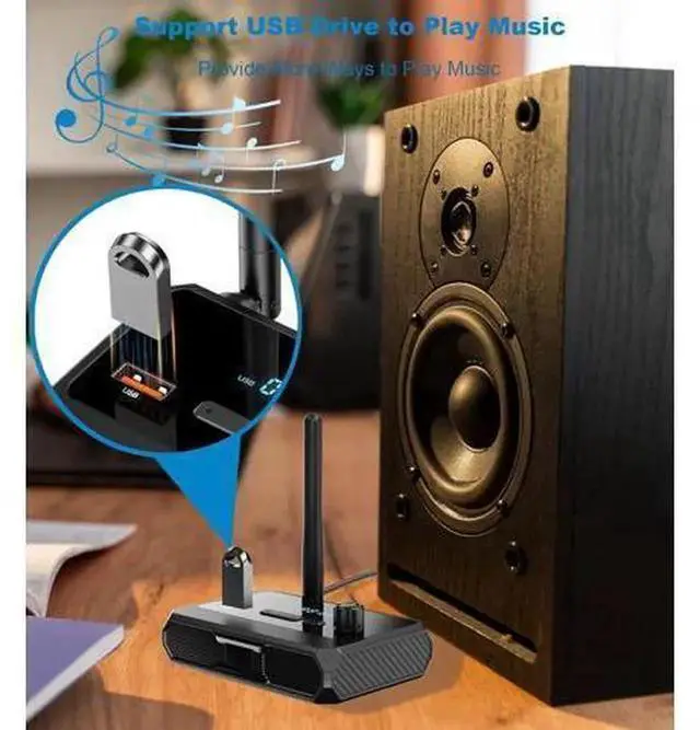 Alt view image 3 of 7 - Bluetooth 5.3 Audio Receiver, Low Latency HD Wireless Music Adapter for Wired Speakers & Home Stereo System, Digital Audio Converter Support Optical, RCA, AUX 3.5mm Jack, Lossless Sound for Home Audio