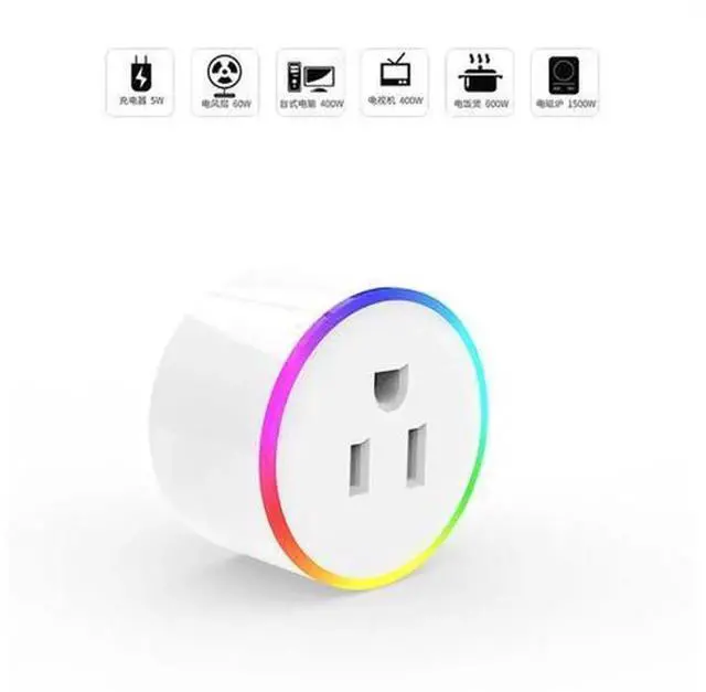 Alt view image 3 of 5 - 10A Smart WiFi Plug with Separate LED Indicator, Wireless Mini Smart Socket Works with Alexa, Google Home & IFTTT, Remote Voice Control Outlet for Smart Home Automation