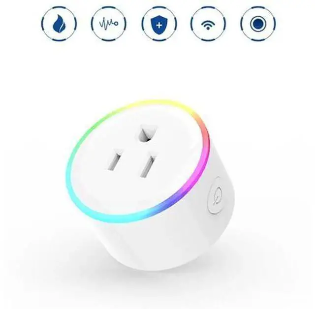 Alt view image 4 of 5 - 10A Smart WiFi Plug with Separate LED Indicator, Wireless Mini Smart Socket Works with Alexa, Google Home & IFTTT, Remote Voice Control Outlet for Smart Home Automation