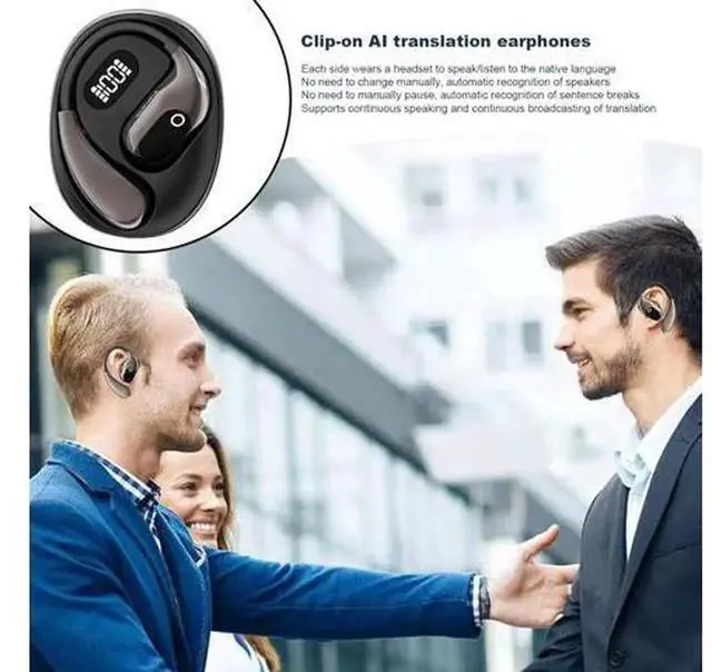Alt view image 7 of 7 - Wireless Real-Time Translation Earbuds Portable Instant Voice Translator Headphones, Multilingual Easrbud Translation Device for International Travel, Business Meetings & Cross-Language Communication
