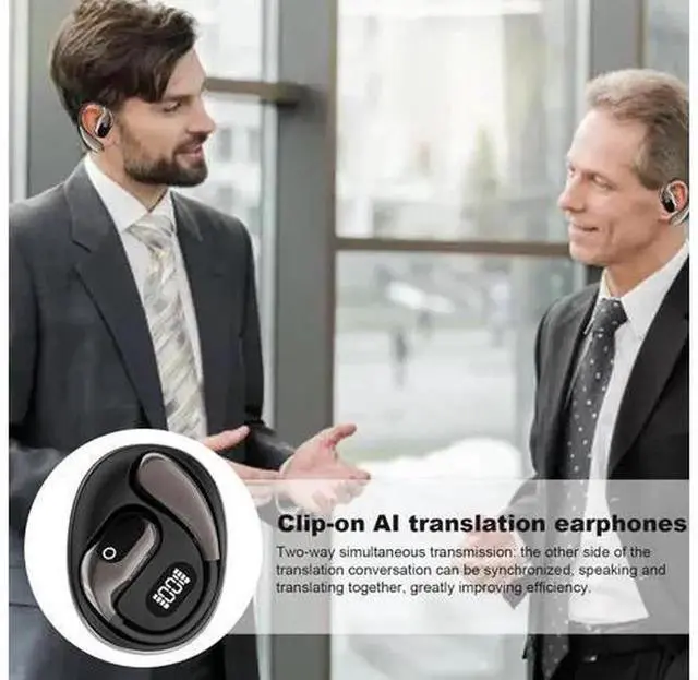 Alt view image 3 of 7 - Wireless Real-Time Translation Earbuds Portable Instant Voice Translator Headphones, Multilingual Easrbud Translation Device for International Travel, Business Meetings & Cross-Language Communication