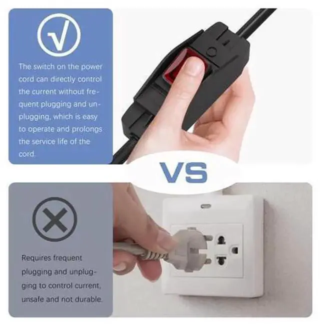 Alt view image 2 of 7 - 6FT 3-Prong Outdoor Extension Cord with Waterproof ON/Off Switch, 15A 125V 1875W Heavy Duty Grounded Black Power Cord, Weatherproof Cable for Indoor Outdoor Appliances & Power Tools