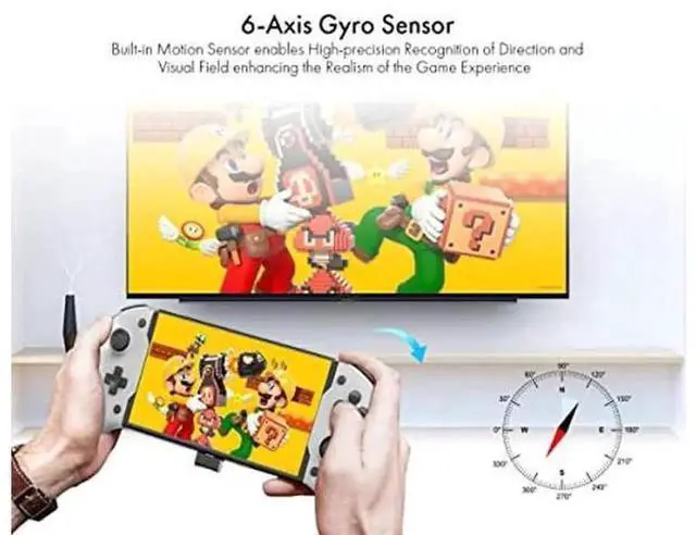 Alt view image 2 of 5 - ElecGear Enhanced Controller Grip for Nintendo Switch & Switch OLED, Wired Switch Pro Handheld Controller Compatible with Joy Con, Motion Sensor, Dual Vibration Motors, USB-C PD Play and Charge Functi