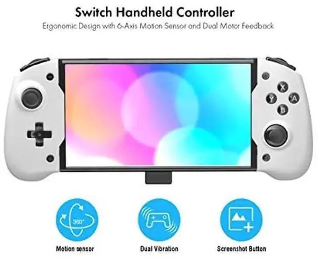 Alt view image 3 of 5 - ElecGear Enhanced Controller Grip for Nintendo Switch & Switch OLED, Wired Switch Pro Handheld Controller Compatible with Joy Con, Motion Sensor, Dual Vibration Motors, USB-C PD Play and Charge Functi