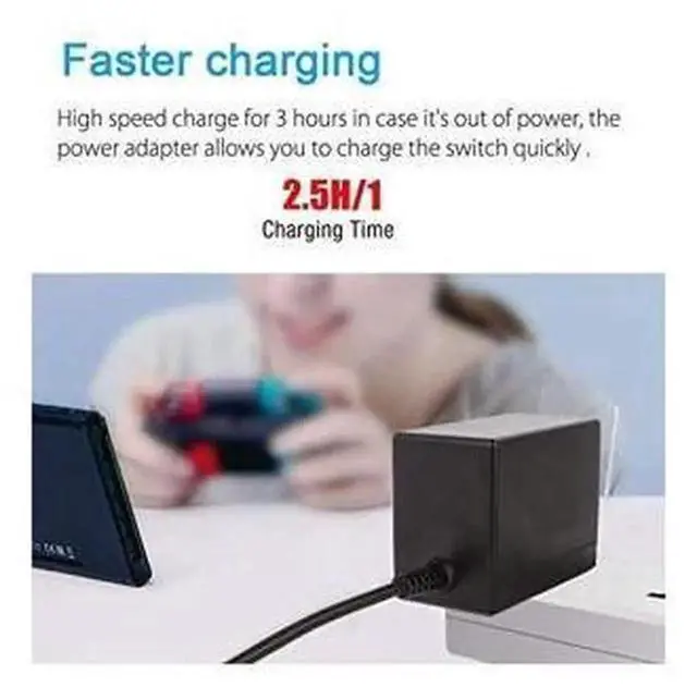 Alt view image 3 of 6 - Power Charger Adapter for Nintendo Switch, 15V Fast Charging Power Supply Support TV Mode, Compatible with Switch Dock, Switch, Switch Lite & Switch Pro Controller