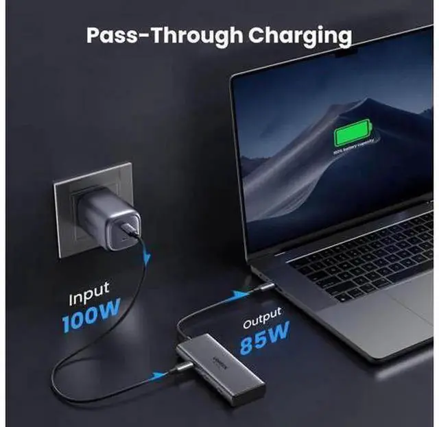 Alt view image 5 of 7 - UGREEN Revodok 206 6-in-1 USB C Docking Station, Dual Monitor Dock with Dual HDMI 4K@60Hz, Single 8K@30Hz, 100W PD Charging, 5Gbps USB-C & USB-A Data Ports, Compatible with XPS, ThinkPad Laptops