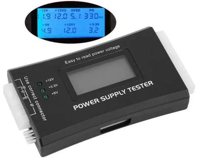 Alt view image 5 of 7 - PC Power Supply Tester with LCD Display, ATX BTX ITX Computer PSU Diagnostic Tester, Multiple Connectors Power Supply Checker, Black